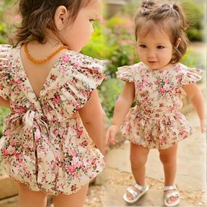 The Lola - Baby Girl Sunsuit Floral Jumper